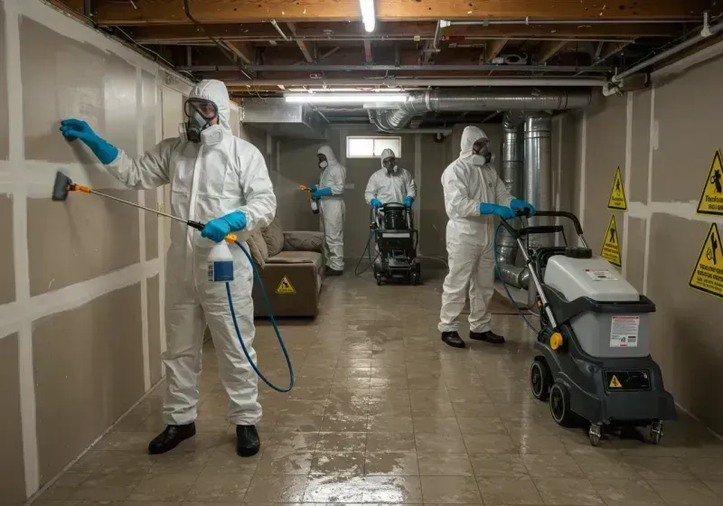 Basement Moisture Removal and Structural Drying process in Center, ND